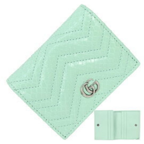 Gucci GG Wallet GG Marmont Python Leather Chevron Green snakeskin - Picture 1 of 6